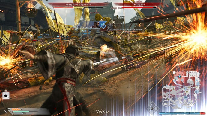 A fight in Dynasty Warriors Origins.