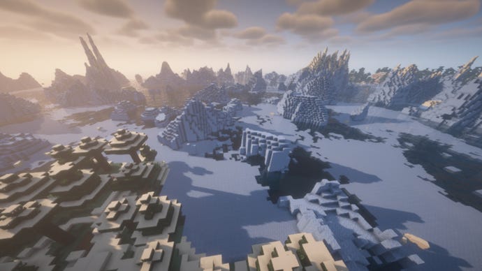 Screenshot of the Frozen edge of the world Minecraft seed