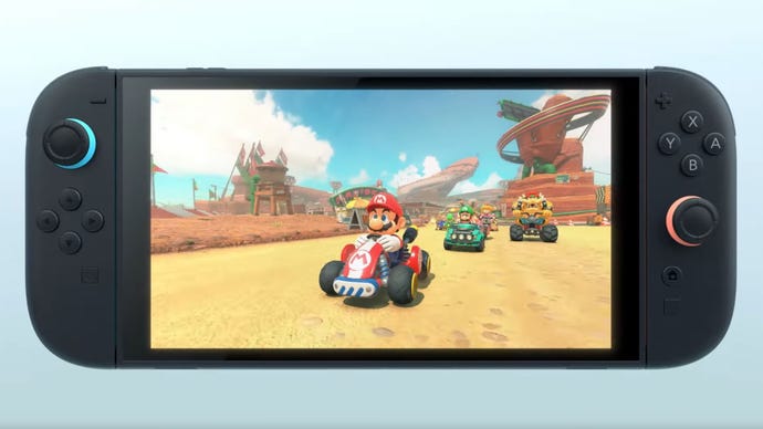 Mario Kart running on a Nintendo Switch 2.