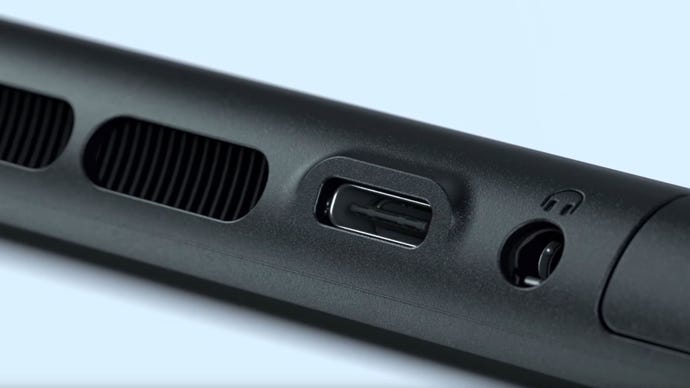 The vents and USB-C port on the Nintendo Switch 2.