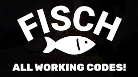 The Fisch splash text and logo in Roblox in white against a black background, with the text "All Working Codes!" beneath.