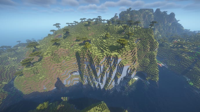 Screenshot of the Savanna Plateau River Minecraft Seed