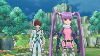 Two anime characters of chibi-ish proportions look into the distance in Tales Of Graces f Remastered.